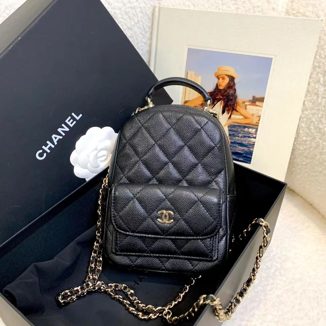 99新 Chanel/香奈儿 壹臻/24c黑金牛mini小书包 22005220