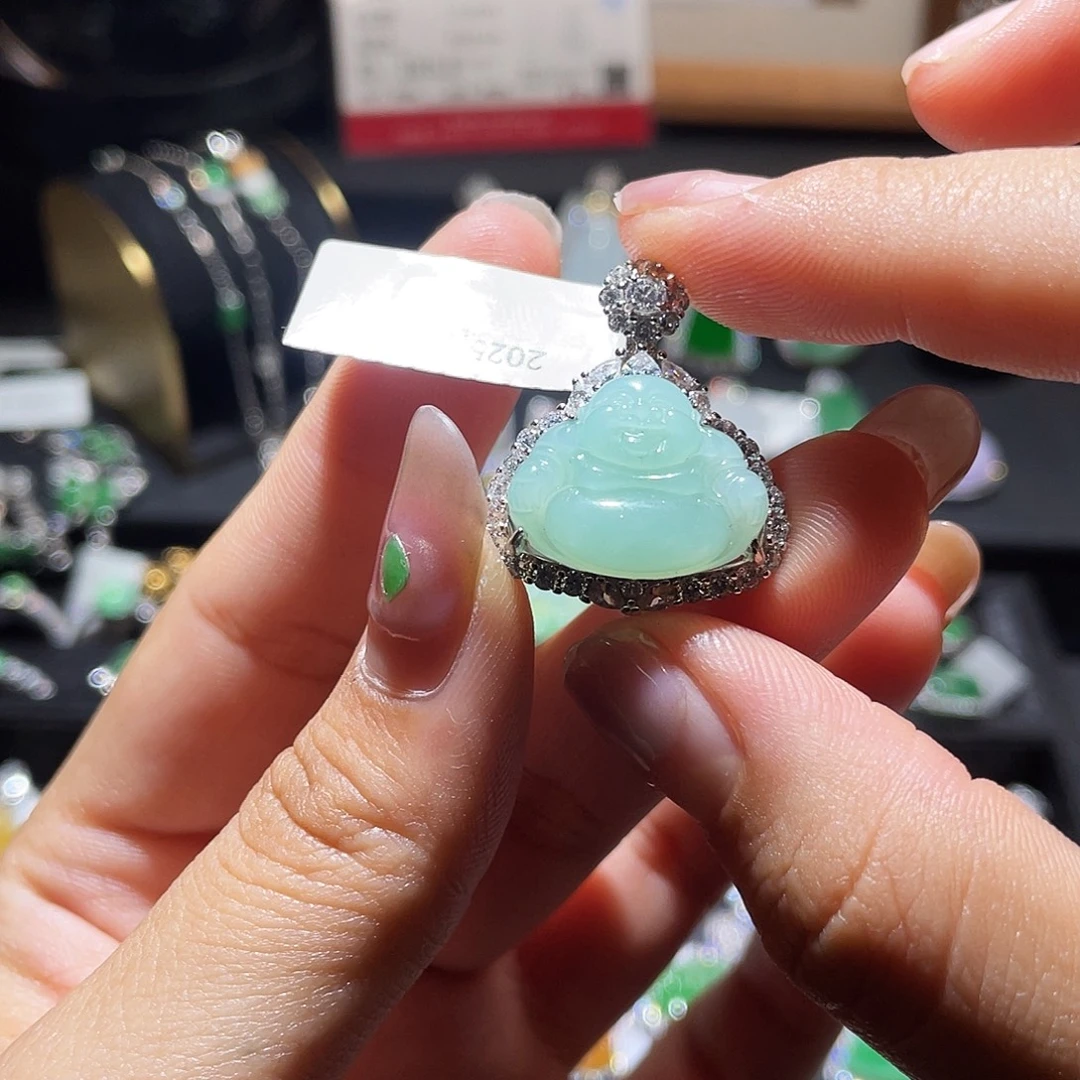 翡翠银S925镶嵌颈饰