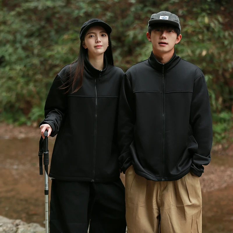 户外跑步休闲高卫衣情侣针织交织抓绒不起球不褪色四季款透气亲肤