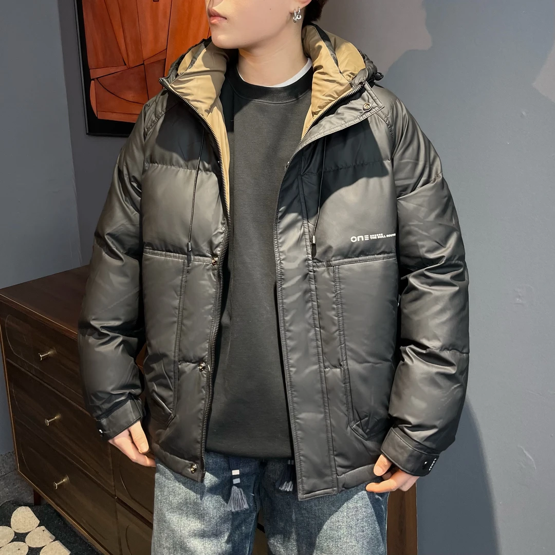 610连帽韩版时尚男冬季新款加厚保暖防寒男装防风上衣-工装风男装