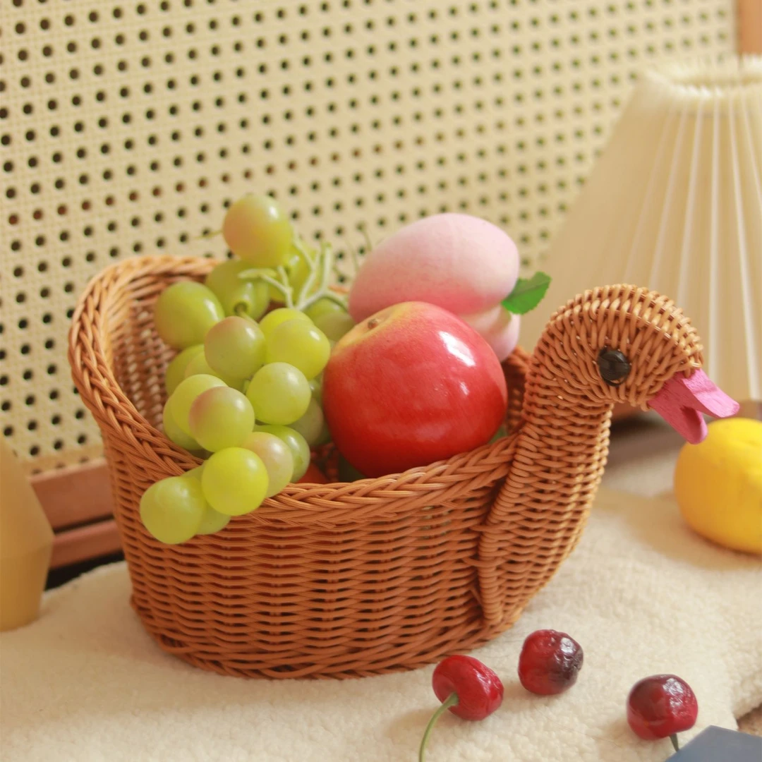 FT38手工收纳动物水果篮客厅家用零食创意田园家居果盆造型果盘