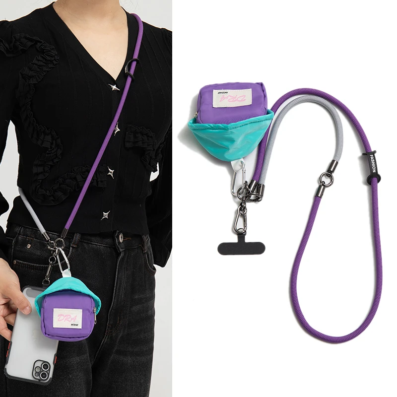 带零钱包手机挂绳斜挎可背挂链女挂脖手腕可调节链条背带链绳挂件