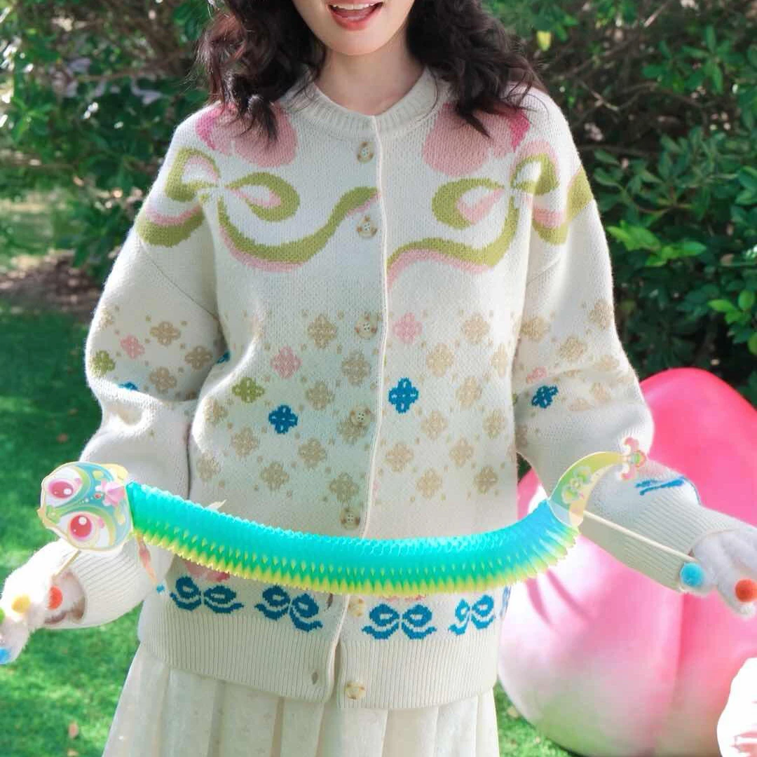 【福桃】费尔岛宽松洋气慵懒小桃提花时尚针织毛衣.Y803