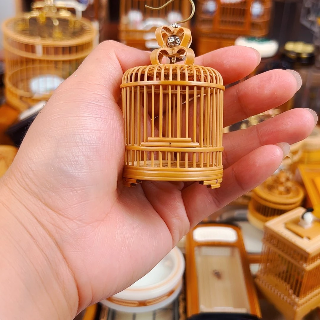 竹福利款全竹小鸟笼款扎嘴笼手把笼➕扎嘴