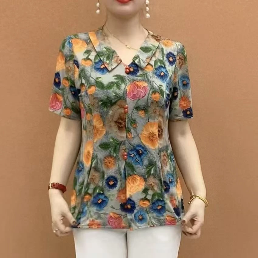 2025夏季新款娃娃领显瘦百搭上衣688