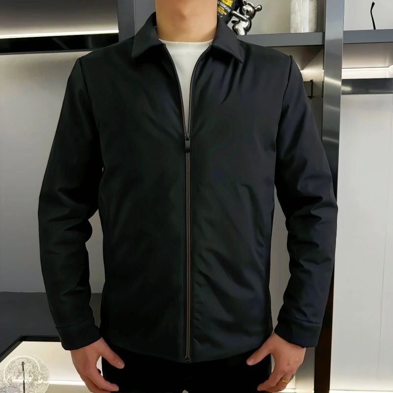 25356秋冬加棉加厚商务休闲保暖简约翻领行政棉服外套