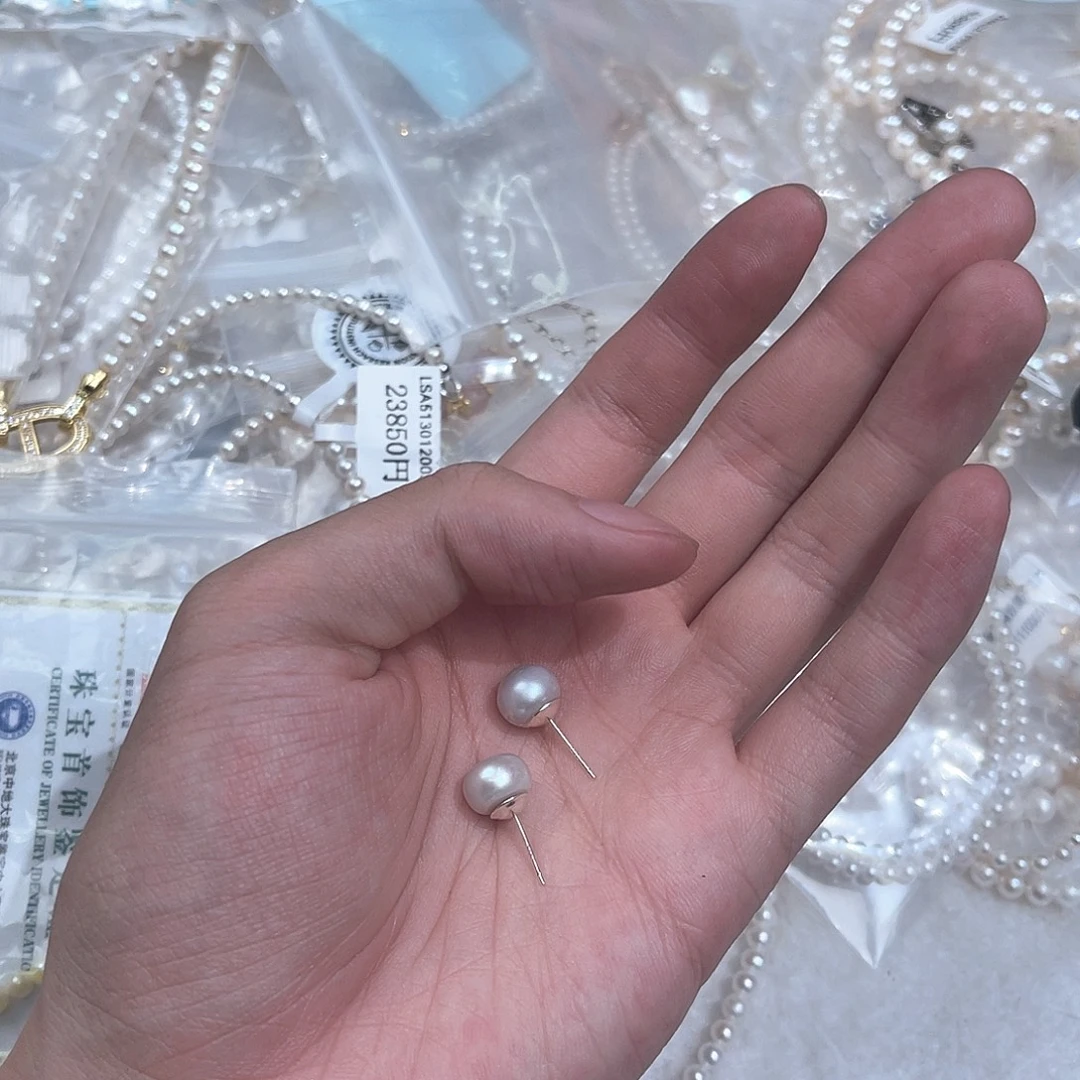 格***诗银S925镶嵌耳饰淡水珍珠