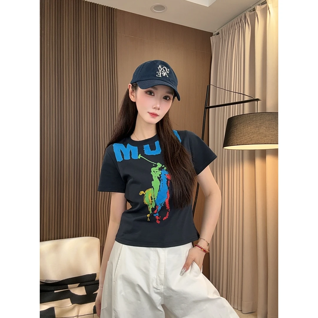 小璇 ·  【彩色战马】夏季个性百搭短袖设计感休闲T恤时尚上衣女284