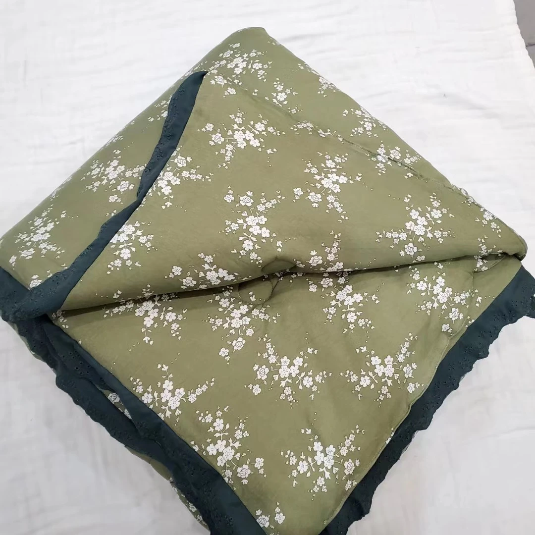 [花季]全棉针织棉大豆被柔软 肤小清新加厚双人被子