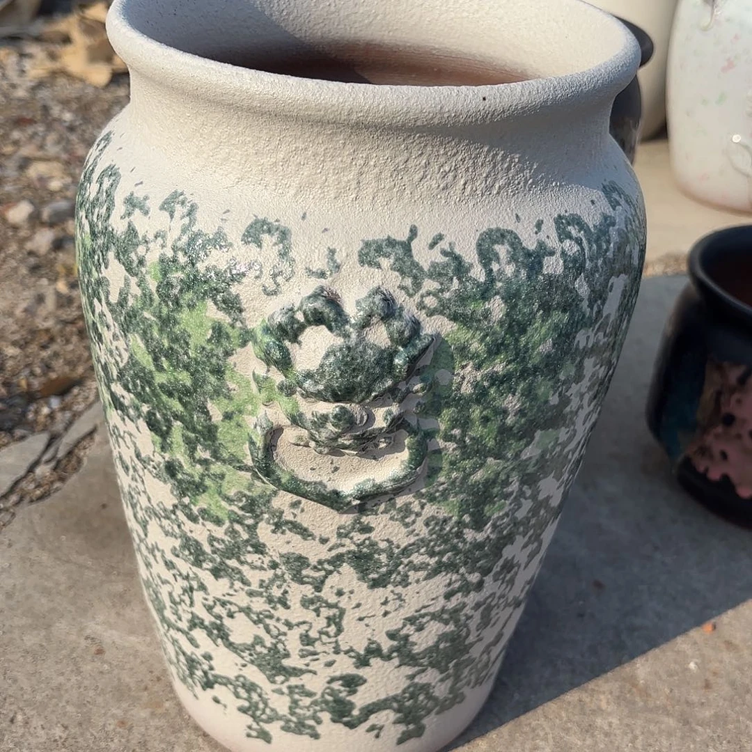 紫砂花盆白手头口径18高度30