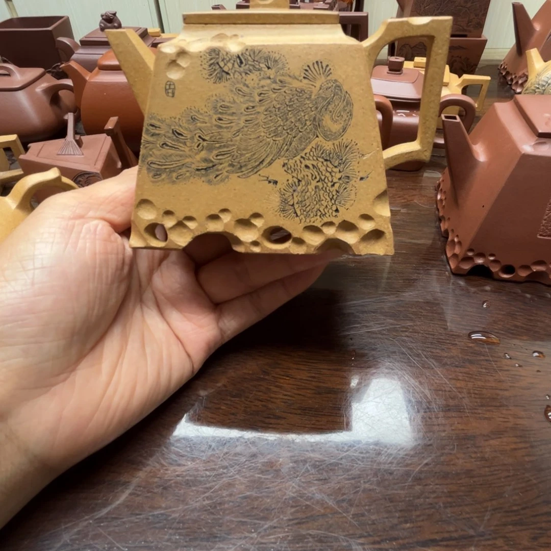 茶壶紫砂叶*生黄金段微瑕