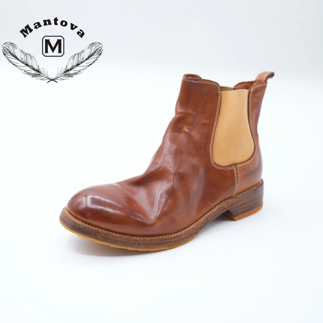 【Mantova尊享】曼托瓦手工马皮切尔西靴复古春秋休闲女靴