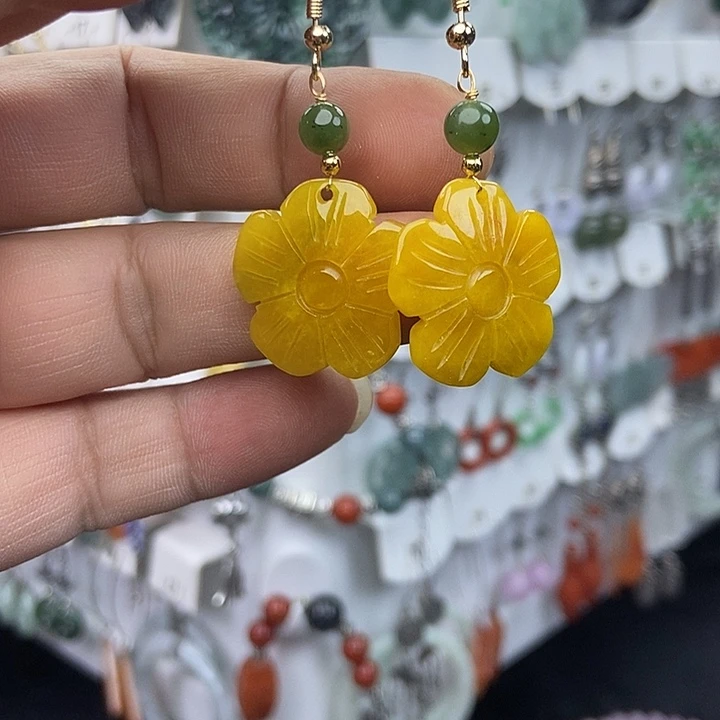 翡翠未镶嵌耳饰翡翠处理耳饰