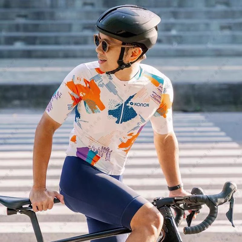 春夏骑行服男女短袖速干涂鸦修身高弹公路车服自行车定制透气