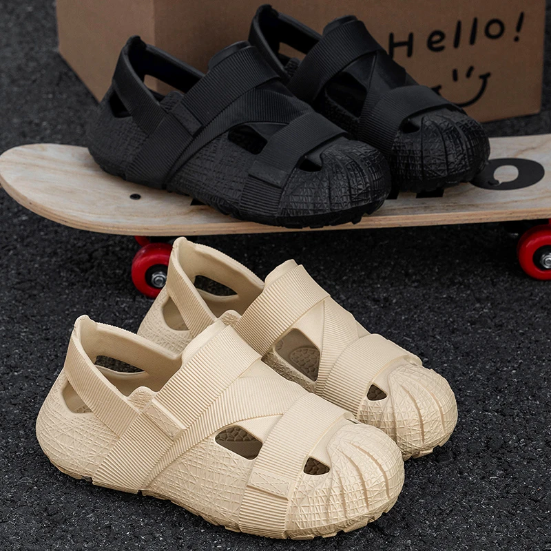 沙滩洞洞鞋女款夏季EVA海边防滑防臭可外穿带后跟透气洞洞鞋女士