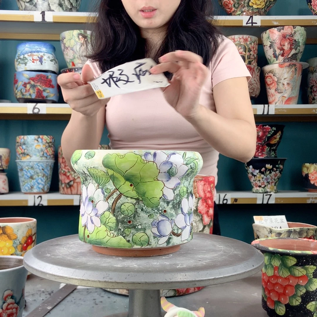 反***猫景德镇手工花盆984