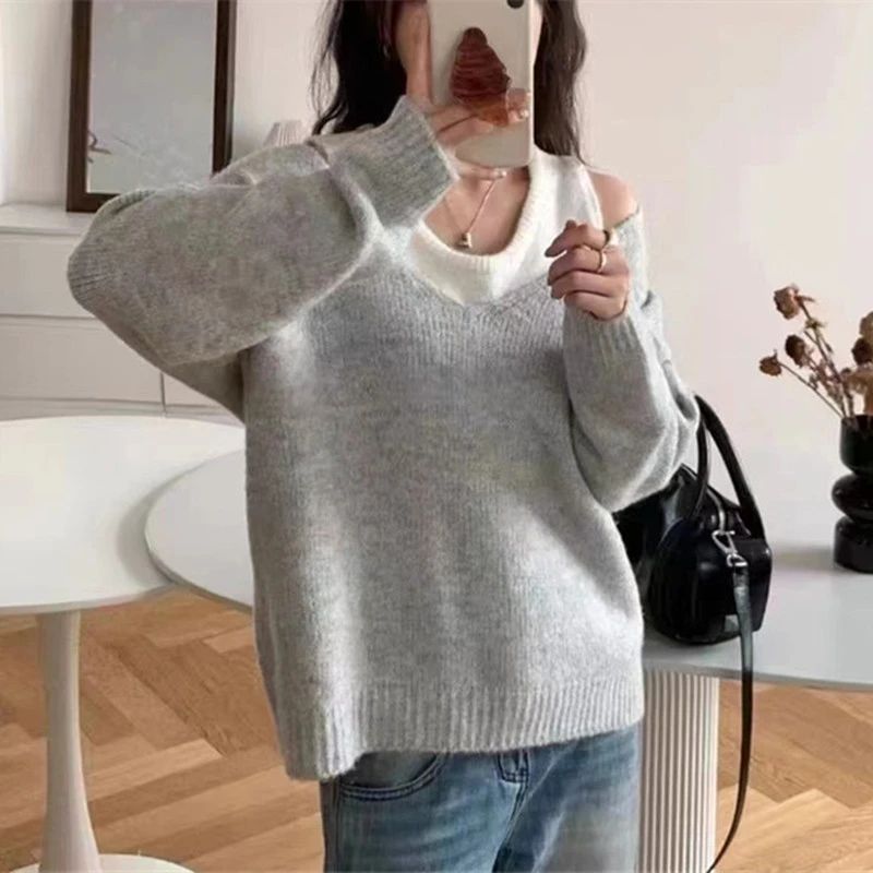 Z7网红宽松慵懒风秋冬时尚百搭显瘦长袖打底毛衣网红洋气炸街女装