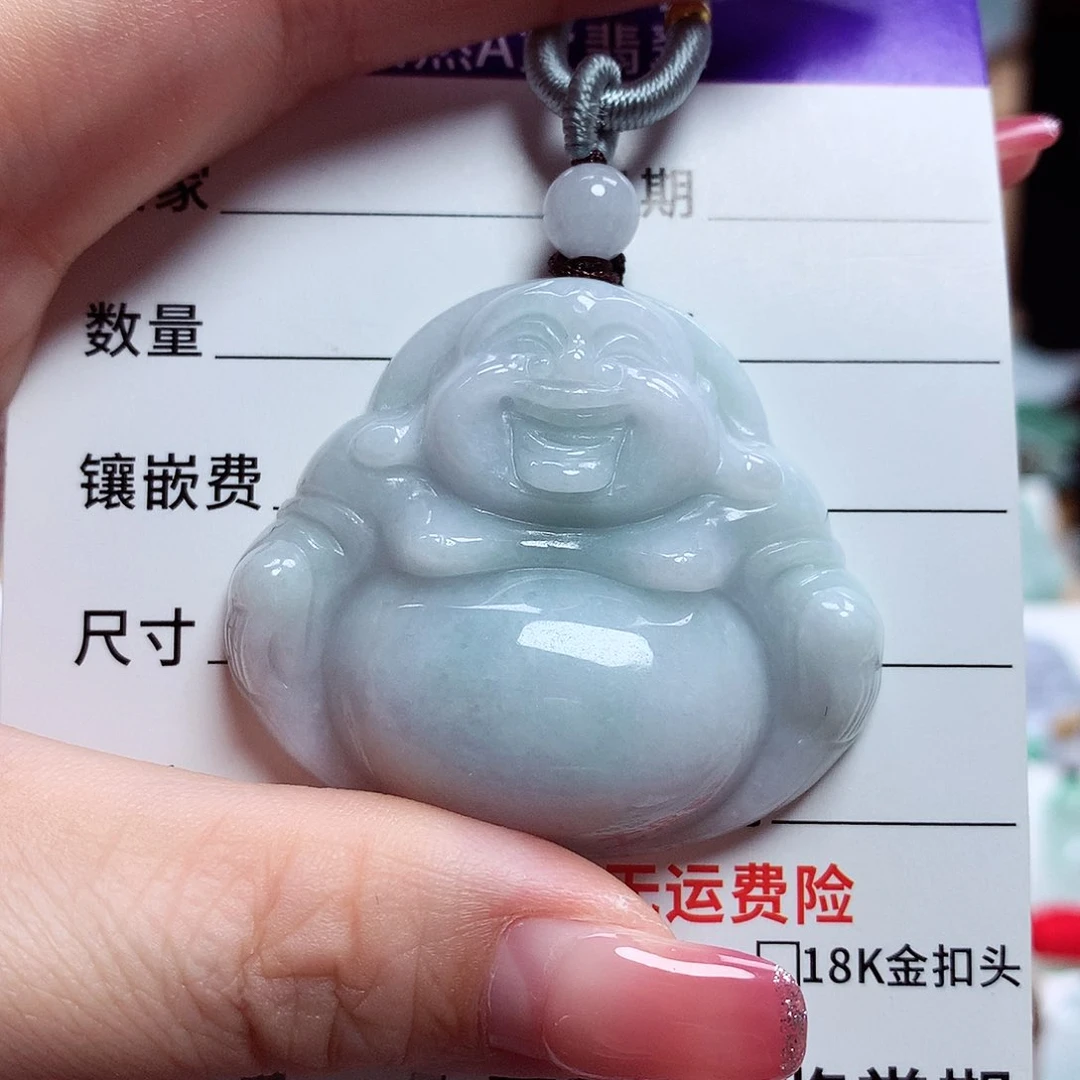 翡翠未镶嵌颈饰佛公
