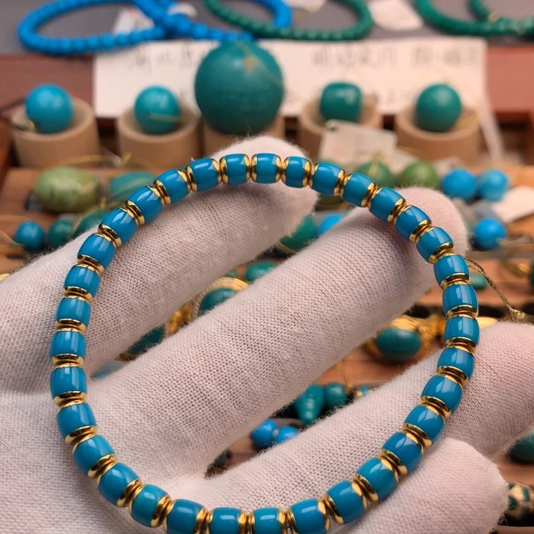 绿松石18K金镶嵌绿松石5.5m