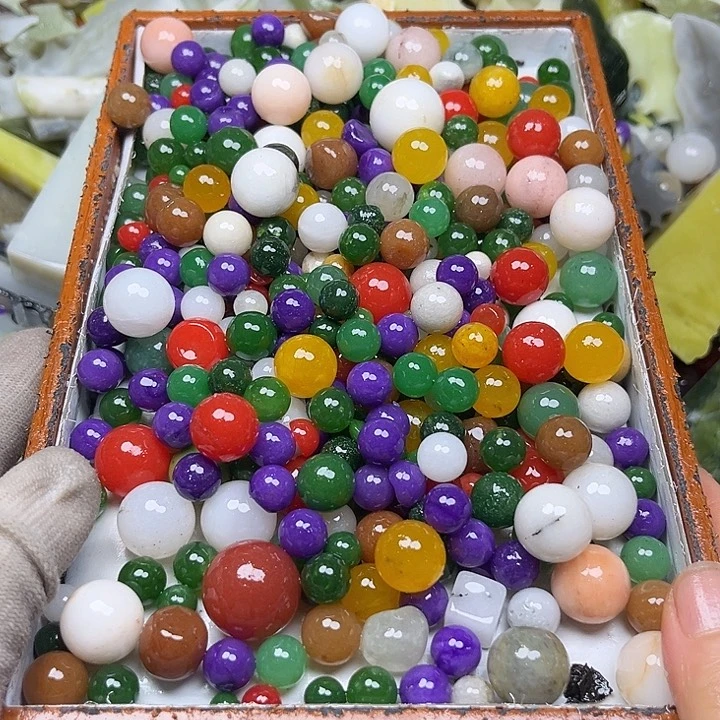 未镶嵌透闪石质玉珠宝奇石珠子没孔
