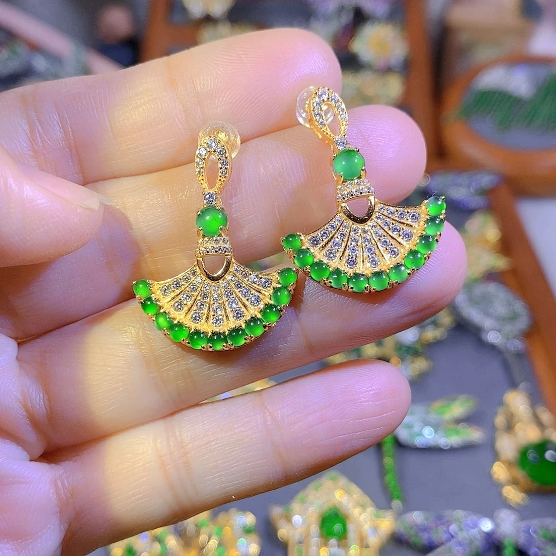 颈饰银S925镶嵌翡翠