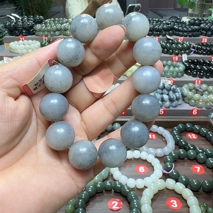 未镶嵌手链和田玉新疆青花卡18