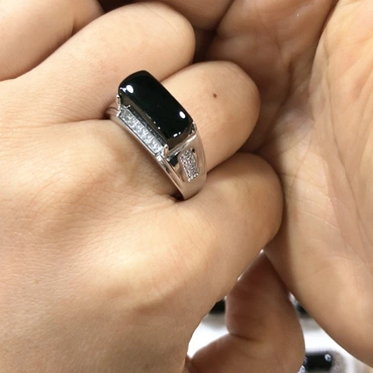 翡翠戒指银S925镶嵌缅甸天然A货翡翠