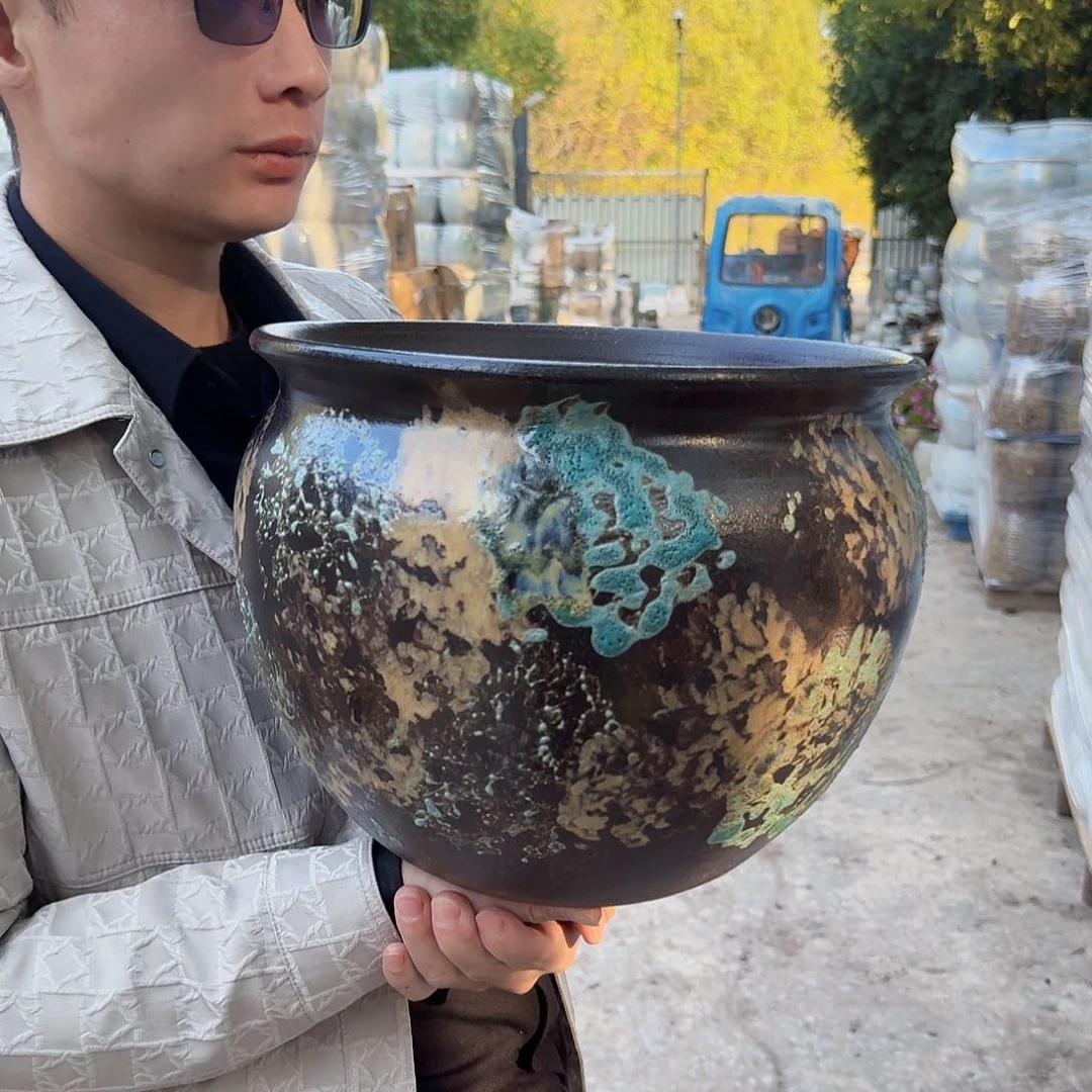 紫砂花盆口30高25（一个胖子姹寂