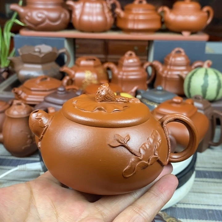 茶壶紫砂莲蓬220cc原矿赵庄朱泥特价
