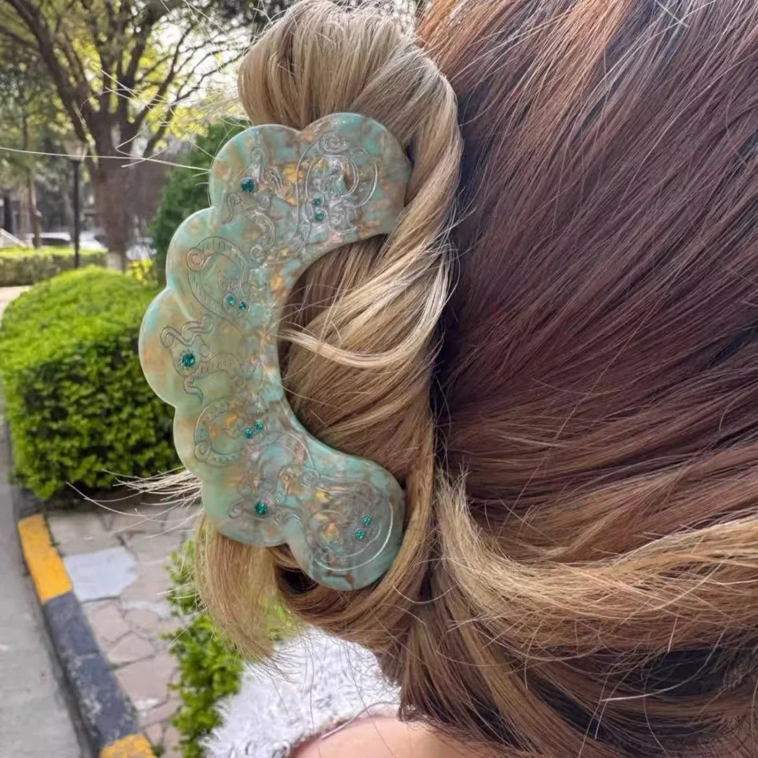 陕西历史博物馆文创宝绾青丝蟠螭款抓夹发卡头饰发饰发夹礼物女