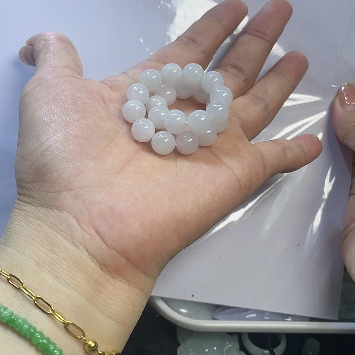 翡翠散珠白月光散珠手串