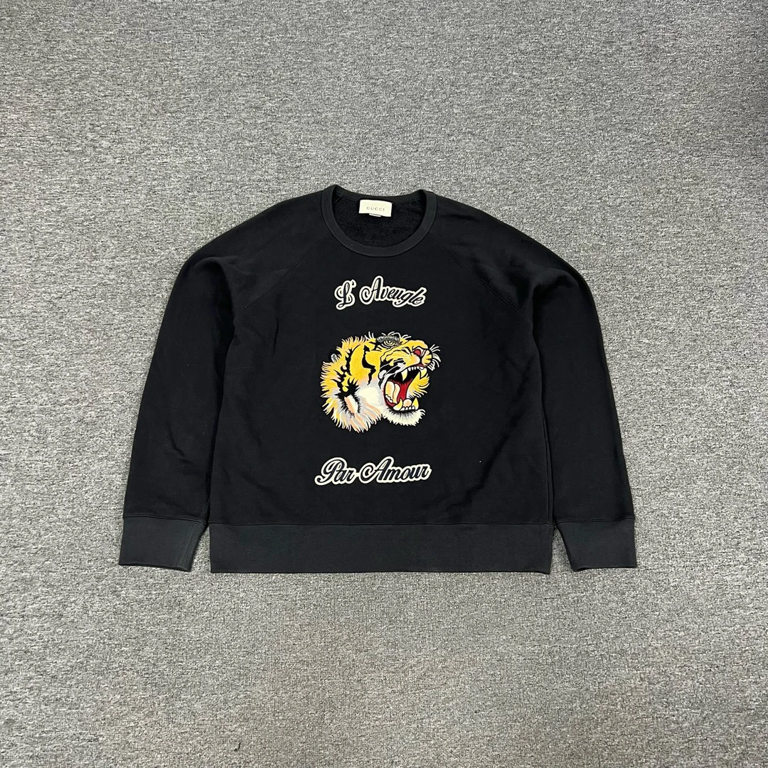 99新 AMIPARIS Gucci 古驰 老虎刺绣 套头卫衣 99新 XL码