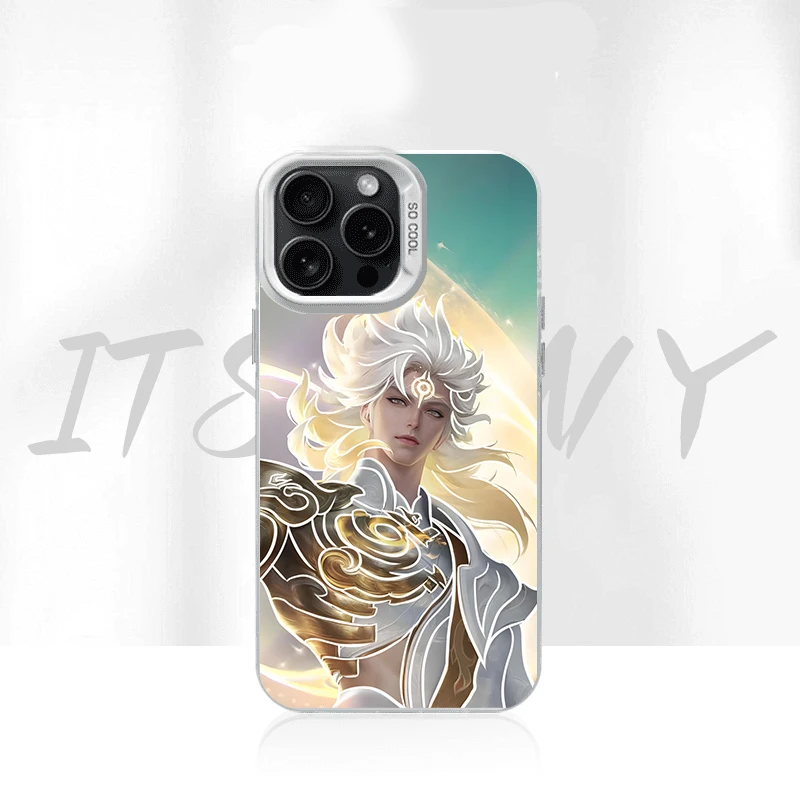 李白无双防指纹彩银适用动漫苹果16华为一加12手机防摔壳