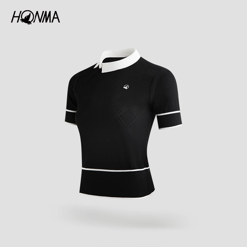 【专业高尔夫】HONMA女士短袖POLO衫针织舒适翻领时尚HWLC707R609