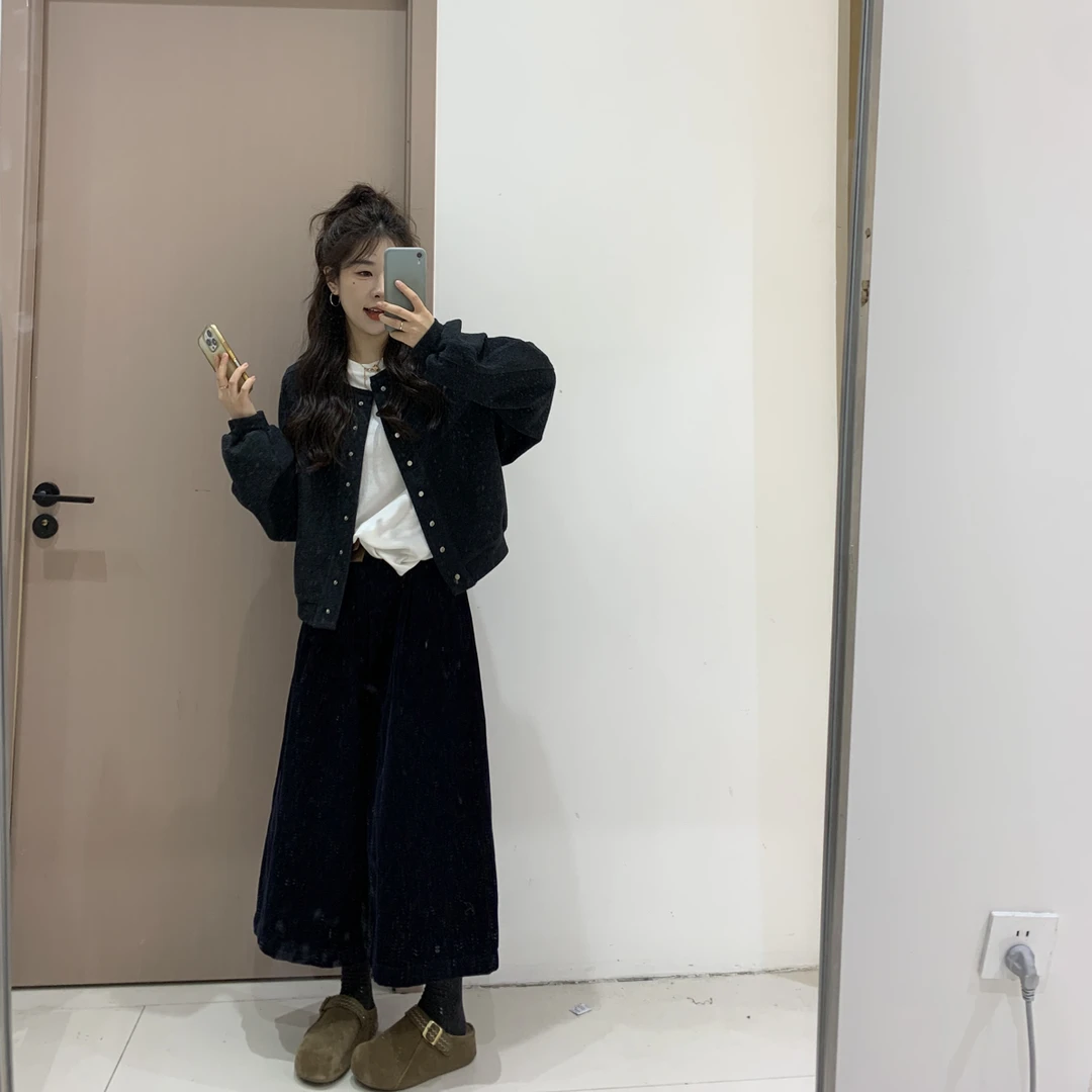 椿·予静【排扣】气质棒球服