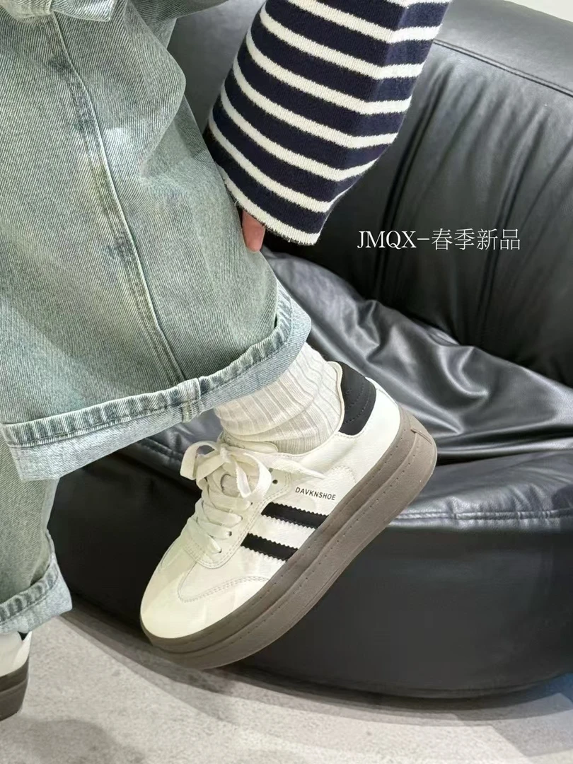 2025新款真皮舒适超软百搭厚底德训休闲鞋