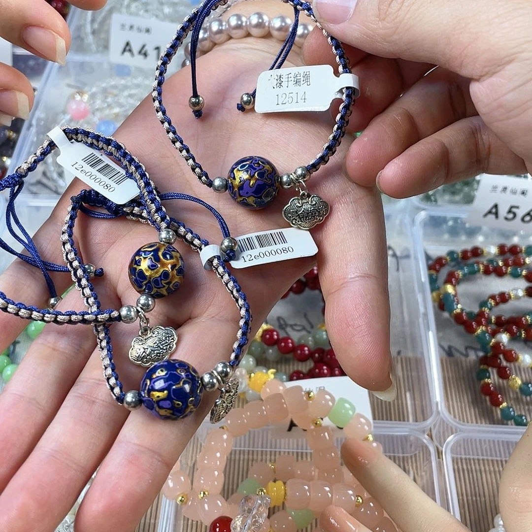 檀香木手串银S925镀金镶嵌