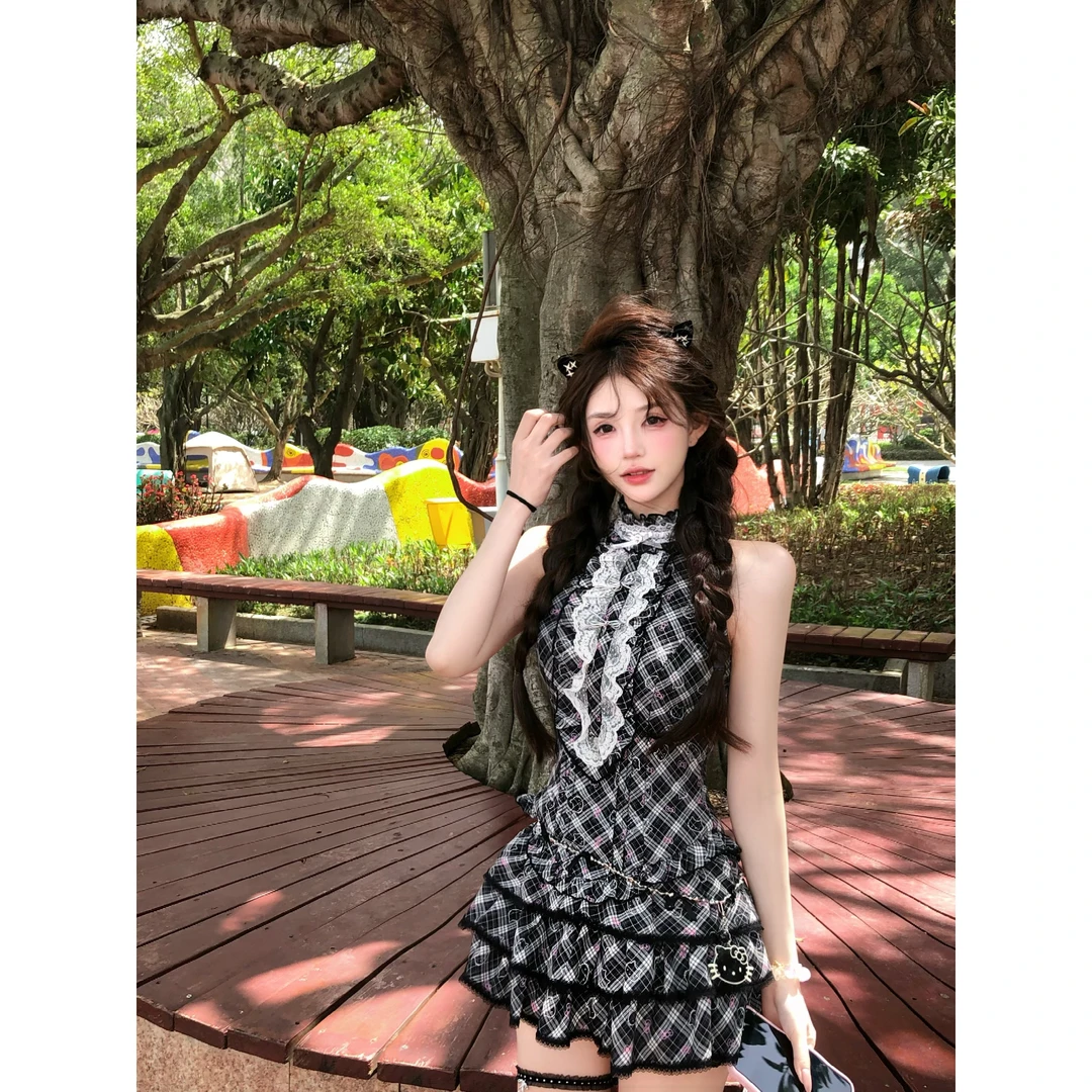 瑞茜·威瑟斯 叛逆k*tty 夏季甜美纯欲小众印花上衣半裙R6038-1H