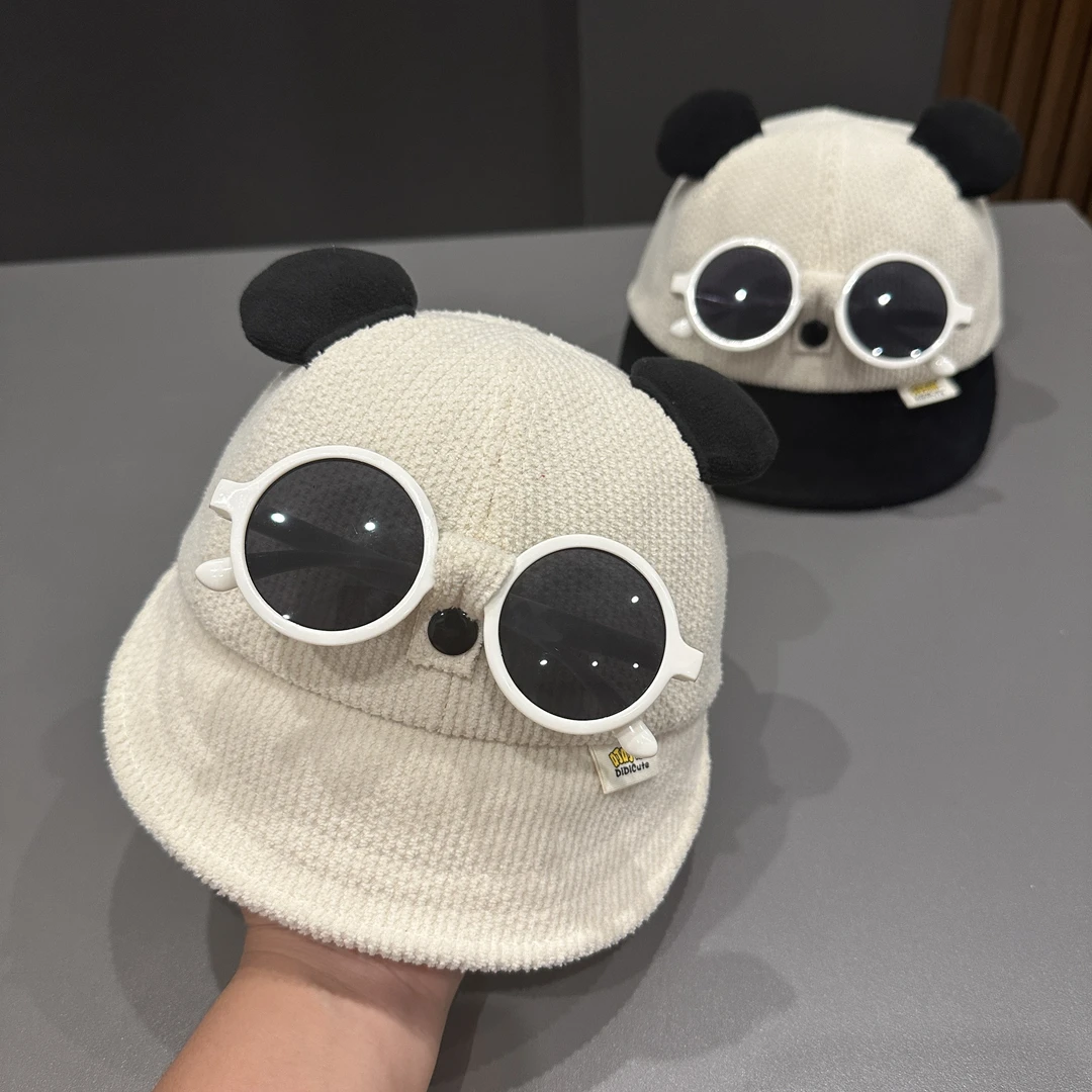 【酷帅墨镜可防风】韩版儿童秋冬时尚带眼镜男童萌趣保暖卡通ins帽