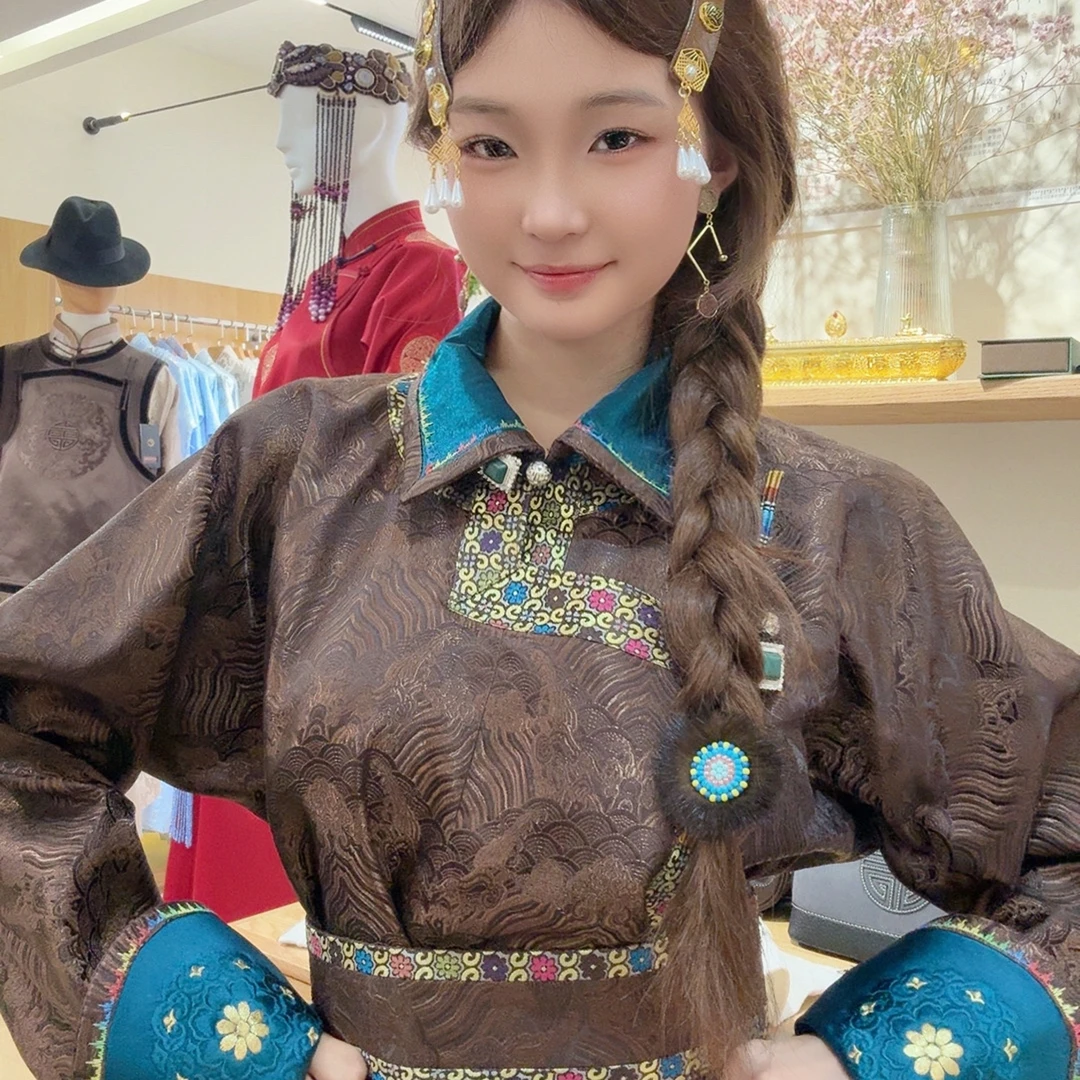 女士新款民族风长款传统四季袍子