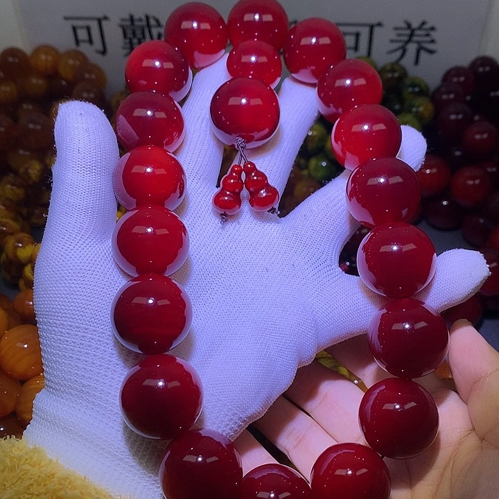 松木手串/手链2.5 手持帝王血龙木高冰透