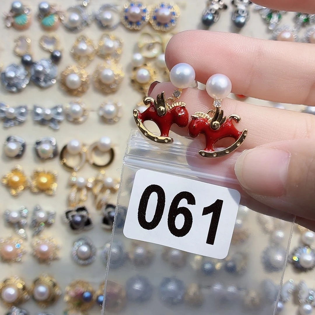 木***南淡水珍珠耳饰合金