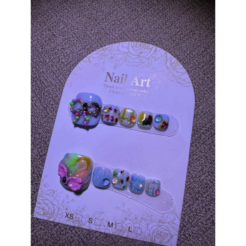 「蝴蝶结脚」纯手工穿戴甲拍二发三