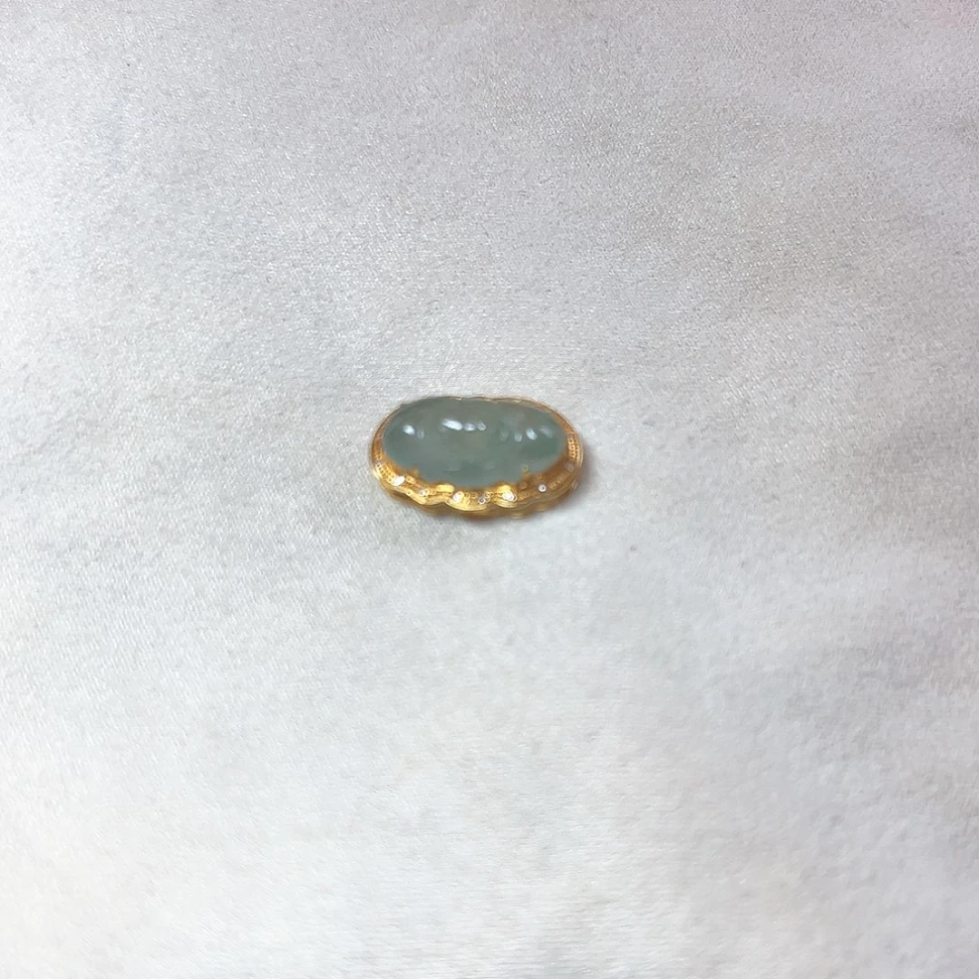 翡翠颈饰18K金镶嵌L**～莲花