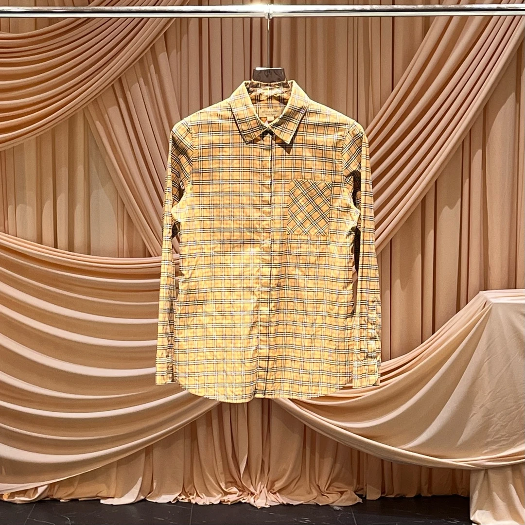 99新 BURBERRY/博柏利 斜格纹口袋衬衫/uk8码/99新/33769