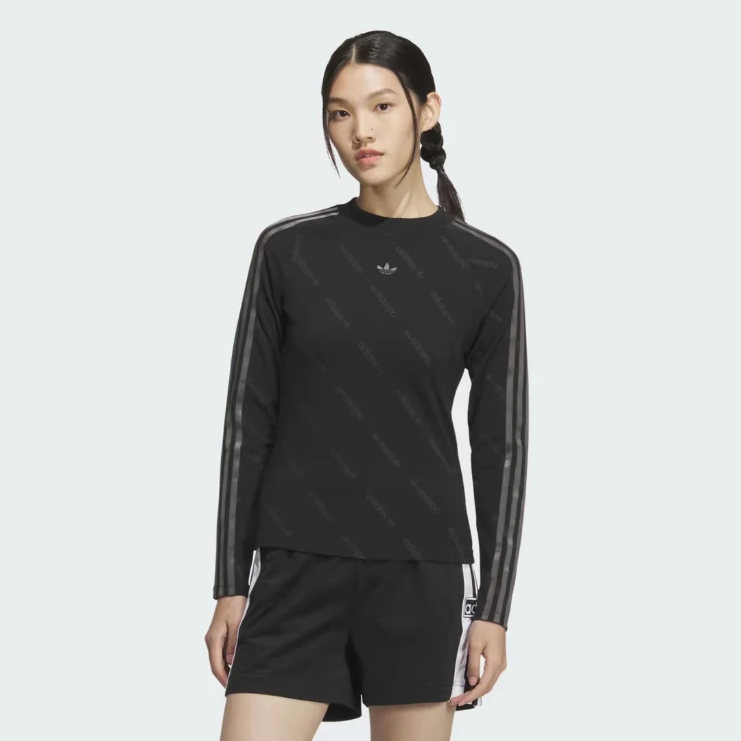 adidas阿迪达斯TIGHT TEE LS女子梭织运动修身长袖圆领T恤KS6109