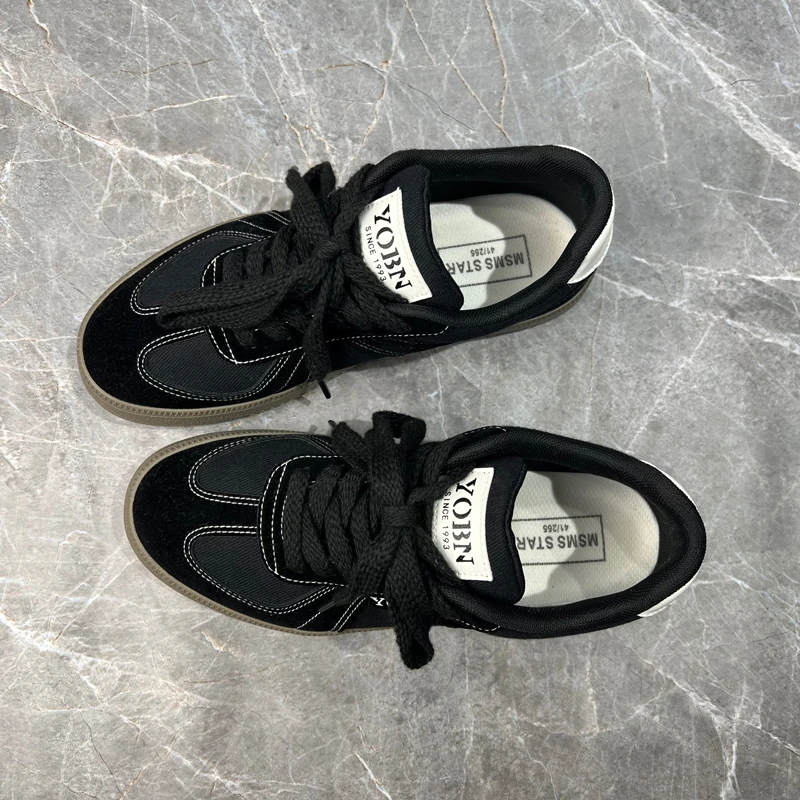 布鞋男款夏季低帮黑色男士德训鞋潮款小众男生潮流百搭休闲板鞋子