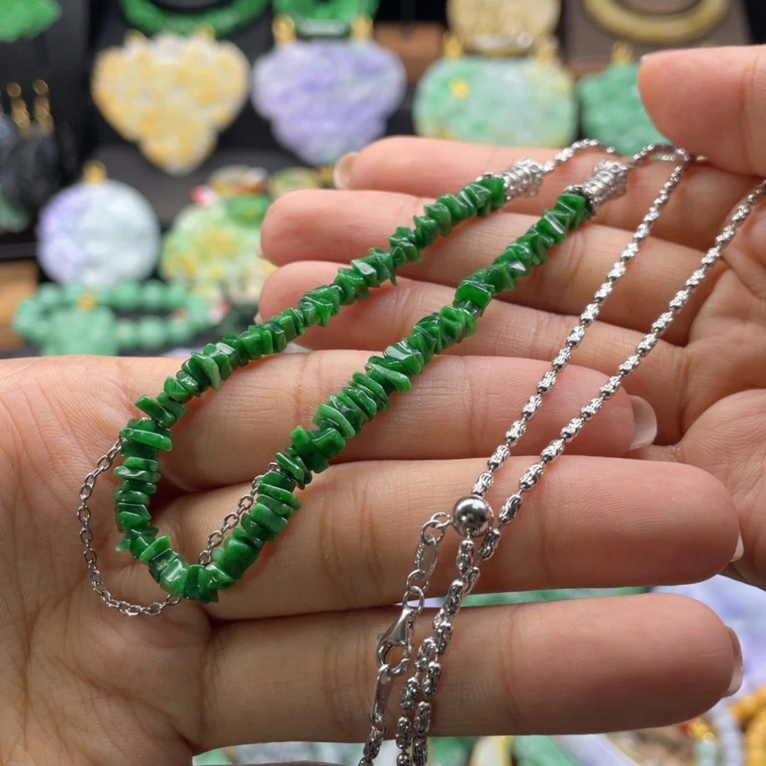 仔***彦翡翠未镶嵌颈饰代编织