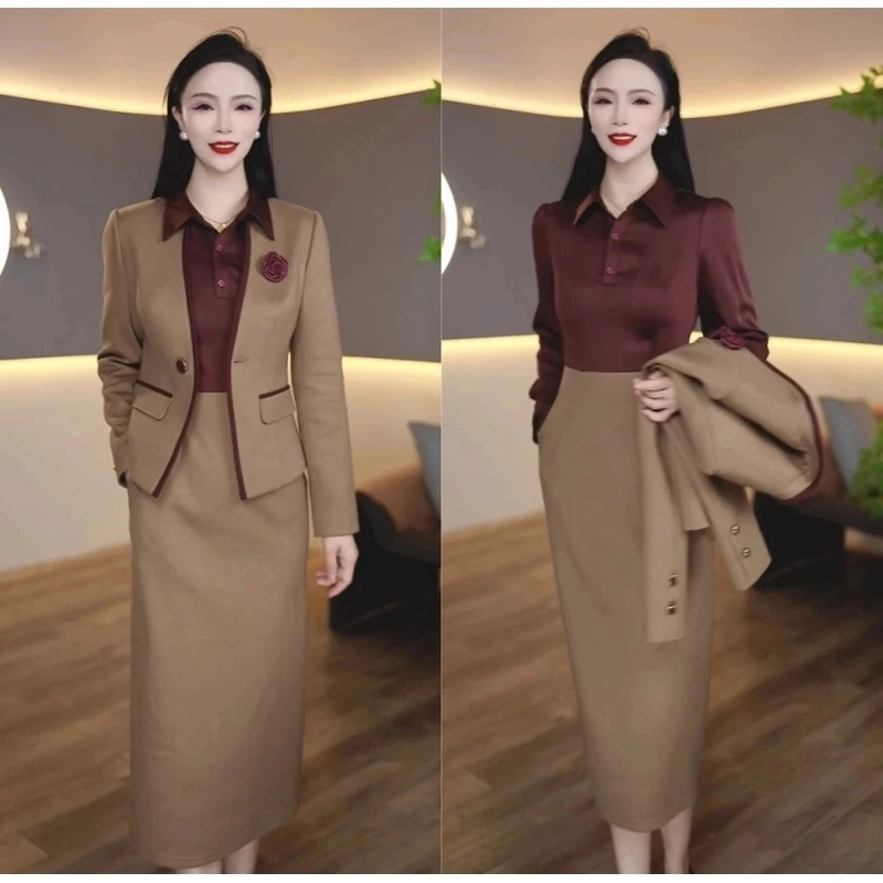 高档新款轻奢时尚套裙两件套显瘦气质修身百搭连衣裙套装女神范