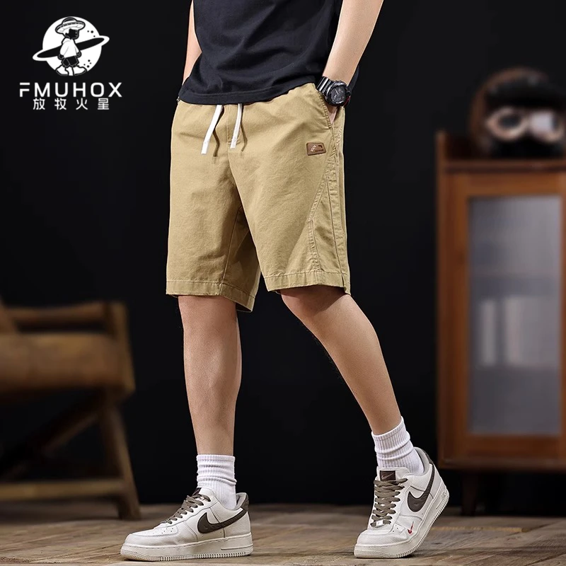@放牧火星 美式休闲短裤男夏季新款宽松运动中裤潮流直筒五分裤子